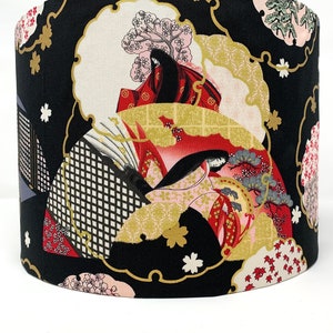 Japanese geisha lampshade, Oriental black gold lamp shade, Chinese Asian light shade, for table lamps or ceiling lights
