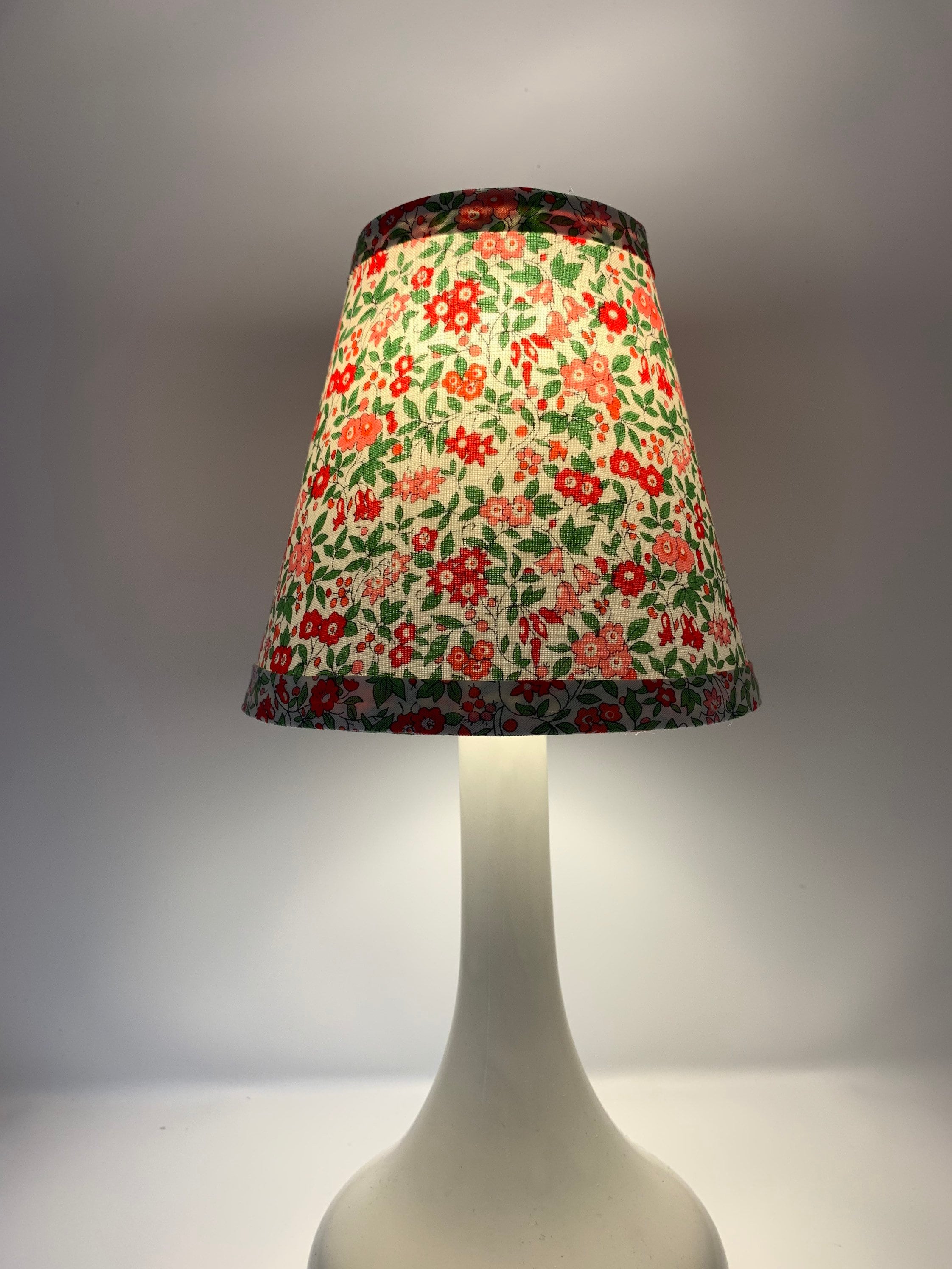 リバティ生地のクリップオンランプシェード、小さなキャンドルランプ