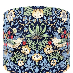 Morris Strawberry Thief Lampenschirm, William Marineblau Jugendstil Lampenschirm Lichtschirm, für Tisch- oder Stehlampen oder Deckenleuchten