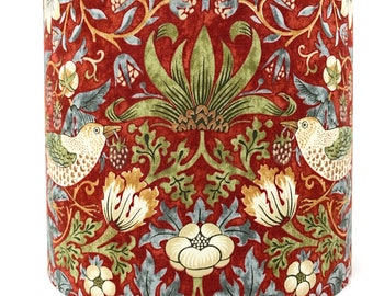 Morris Strawberry Thief Lampshade: William Morris Red Art Nouveau Light Shade