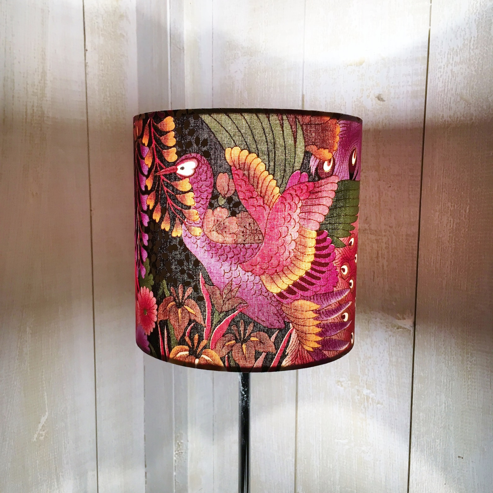 Oriental lampshade Japanese lamp shade peacocks birds Etsy