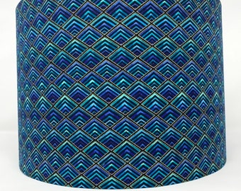 Pantalla Art Déco: Pantalla geométrica azul y dorada