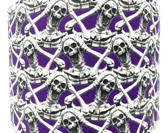 Skeleton Lampshade: Gothic Mummies Print, Purple Light Shade