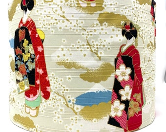 Abat-jour japonais geisha, abat-jour oriental ivoire, abat-jour asiatique geiko, pour lampes de table ou plafonniers