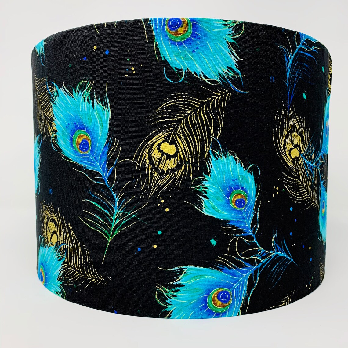 Peacock Feather Lampshade Oriental Lamp Shade Black Blue and Etsy UK