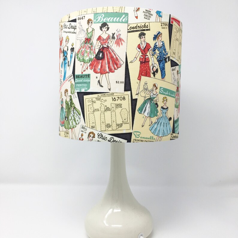 Sewing Patterns Lampshade Retro Lamp Shade for Sewing or Etsy UK