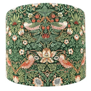 Morris Strawberry Thief lampshade, William dark green Art Nouveau lamp shade light shade, for table or standard lamps or ceiling lights