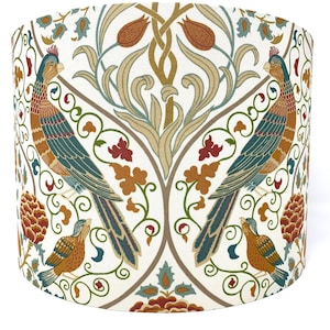 Morris lampshade, Seasons by May birds natural, Art Nouveau lamp shade light shade, for table or standard lamps or ceiling lights