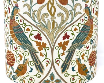 Pantalla Morris, Seasons by May Birds natural, pantalla de lámpara Art Nouveau, para lámparas de mesa o estándar o luces de techo