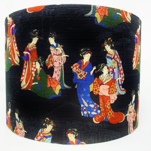 Geisha geiko lampshade, Japanese lamp shade,  oriental ladies light shade, for table or standard lamps or ceiling lights