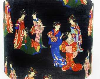 Geisha Lampshade: Japanese Oriental Ladies Light Shade