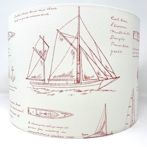 Sailing lamp shade, nautical lampshade for standard lamps or ceiling lights