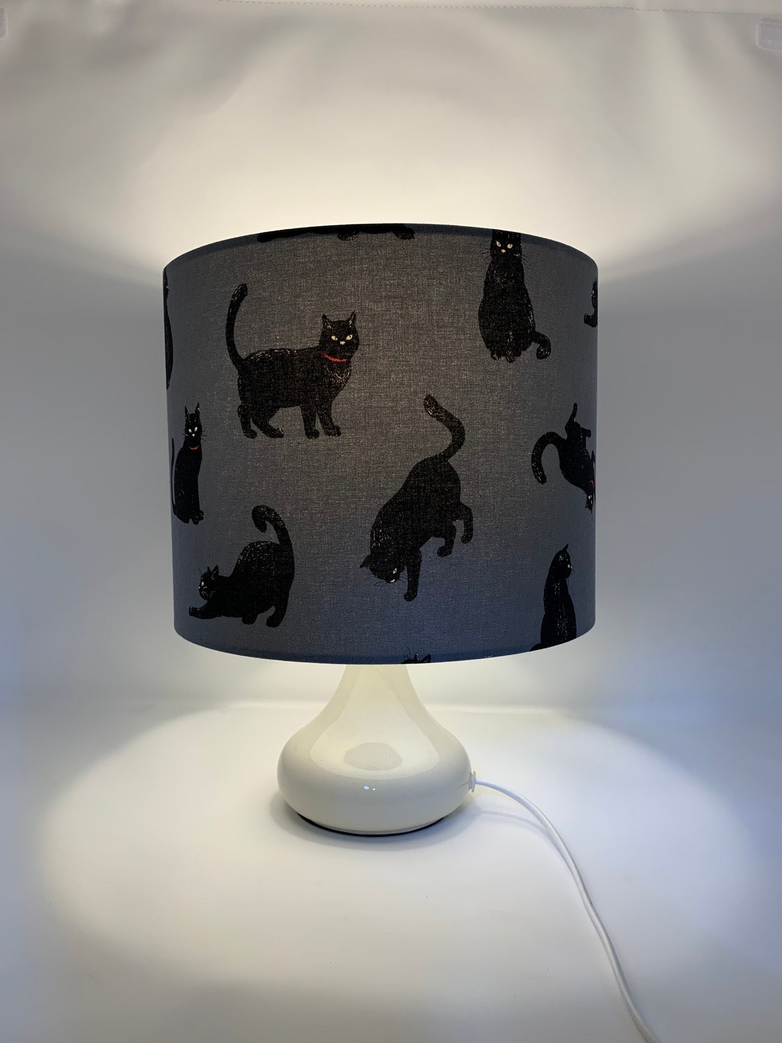Cats Lampshade Black Cat Lamp Shade Grey Light Shade for Etsy UK