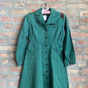 1960s vintage Girl Scout Uniform grünes Kleid, passt wie Frauen XS