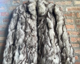 Voluminous SAGA Long Silver Fox Fur Coat/ Size: Large - Etsy
