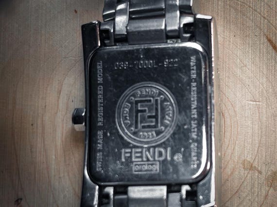 Vintage Fendi Stainless Steel Rectangular Watch With Rose Gold