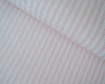 Half Yard of Lecien Pink Stripe on Cream. Made in Japan. Approx 18" x 42"