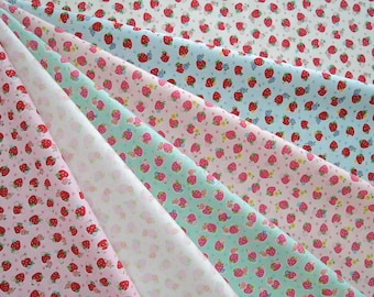 Bundle of 1\8 of Yuwa Atsuko Matsuyama 30's Collection Tulip Cutie berry in 6 Colorways. Approx 9" x 21" Made in Japan