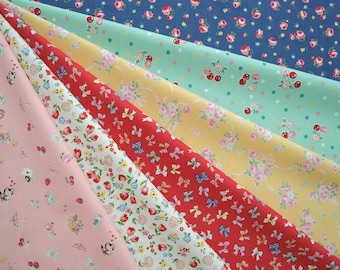 Bundle of 1\8 of Yuwa Atsuko Matsuyama 30's Collection Fabric. Approx 9" x 21" Made in Japan