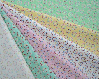 Bundle of 1\8 of Yuwa Atsuko Matsuyama 30's Collection Petit Flower Wreath in 6 Colorways. Approx 9" x 21" Made in Japan