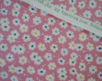 Last Half Yard of Fresh Air by American Jane Patterns Sandy Klop for Moda Daisies on Pink Background. Approx. 18" x 42" Printed In Japan