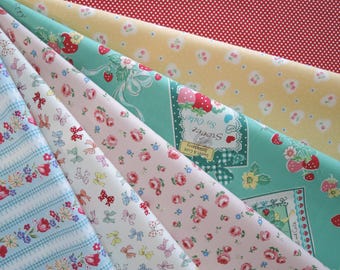 Bundle of 1\8 of Yuwa 30's Collection Fabric. Approx 9" x 21" Made in Japan