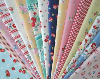 Bundle of 9” x 10” of Yuwa 30's Collection Fabric. Made in Japan