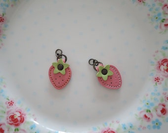 Set of 2 Atsuko Matsuyama 30's Collection A-Two Cute Strawberry Puller. Made in Japan