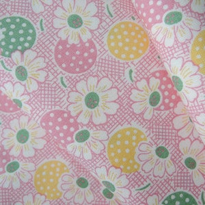 Half Yard of Moda Fresh Air by American Jane Patterns Sandy Klop Polka Dots Daisies in Pink. Approx. 18&quot; x 42” Printed In Japan