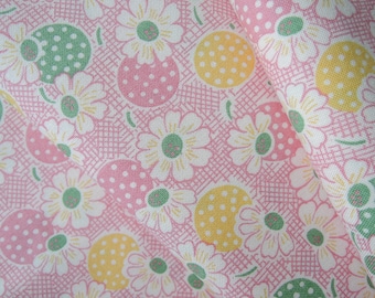 Half Yard of Moda Fresh Air by American Jane Patterns Sandy Klop Polka Dots Daisies in Pink. Approx. 18" x 42” Printed In Japan