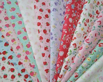 Bundle of 9” x 10” of Yuwa 30's Collection Fabric. Made in Japan