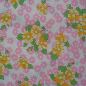 Half Yard of Lecien Old New 30s Collection Yellow Floral Fabric.  Approx 18" x 42” Made in Japan