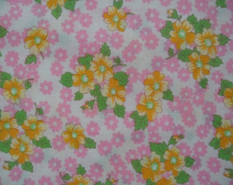 Half Yard of Lecien Old New 30s Collection Yellow Floral Fabric.  Approx 18" x 42” Made in Japan