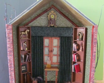 Miniature Spooky Library Light Up Miniature 12th Scale Diorama