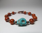 Skull Bracelet Fall Colors Halloween Dia De La Muertos Bracelet