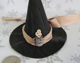 Miniature Witch Hat-Coffee Witch Mini Hat