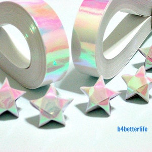 Kit de pliage en papier de taille moyenne, 400 bandes origami bricolage, étoiles porte-bonheur, taille moyenne. 24,5 cm x 1,2 cm. (Série papier AV). #SPK-102.