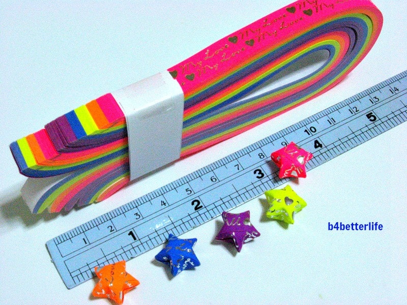 30 Colors Origami Lucky Star Paper Strips Rainbow Multicolor DIY Pack of  120 Strips Custom Order Available 
