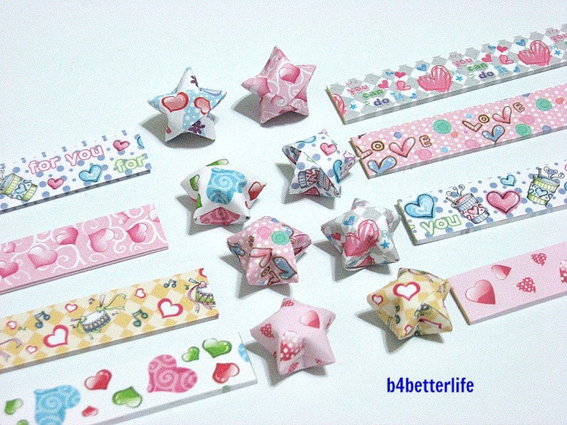 #C032. 26cm x 1.2cm XT Paper Series . 250 strips of DIY Origami Lucky Stars Paper Folding Kit