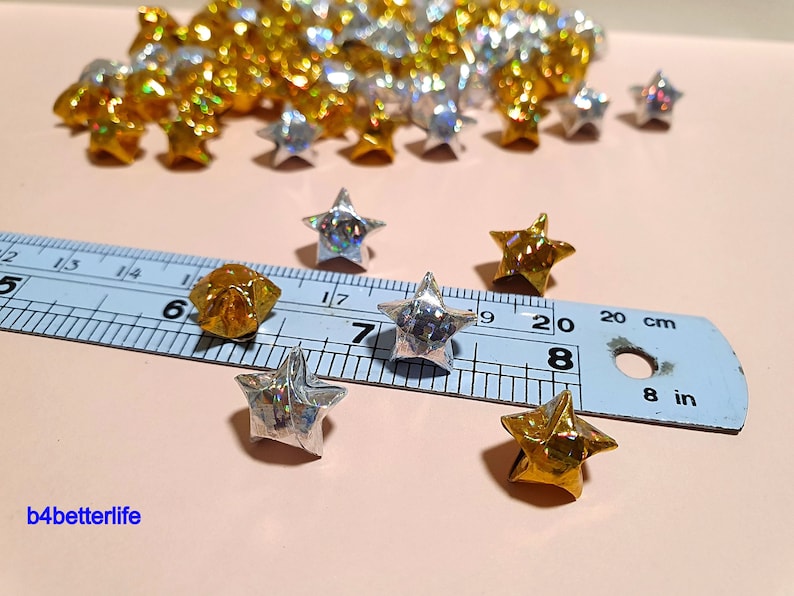 4D Glittering paper series 500pcs Gold /& Silver Color Tiny Size Origami Paper Stars Hand-folded From 16.5 x 0.8cm Paper Strips. #FOS-53.