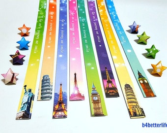 500 strips of DIY Origami Lucky Stars Paper Folding Kit. 26cm x 1.2cm. #P0816. (XT Paper Series).