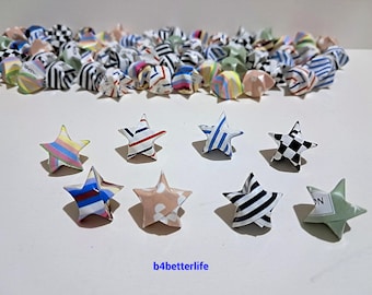 500pcs Hand-folded Origami Lucky Stars In Assorted Colors. #FOS-136a. (XT paper series).