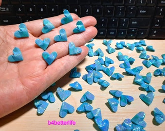180pcs Light Blue Color Mini Size 3D Origami Hearts LOVE. (TX paper series). #FOH-103.