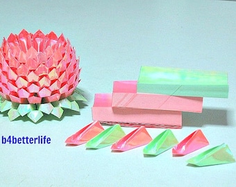 1 Large Pink Color Origami Lotus Plus 264 sheets of DIY Paper Kits. (AV paper series).