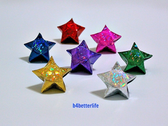 大きな折り紙ラッキースター 70個セット。(4D キラキラ紙