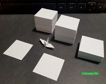 1,000 Sheets White Color 1-inch Origami Crane Paper Folding Kit. 1" x 1". (KR paper series). #CRK-108.