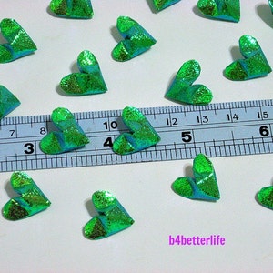 180pcs Green Color Mini Size 3D Origami Hearts LOVE. TX paper series. FOH-136. image 2