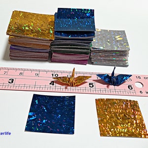 1,000 Sheets Assorted Colors 1-inch Origami Crane Paper Folding Kit. 1 x 1. 4D Glittering paper series. CRK-83. image 3