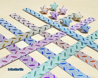 224 bandes DIY Origami Star Paper pour plier des étoiles chanceuses de taille moyenne. 24,5 x 1,2 cm (série de papier HL). #HL71H.