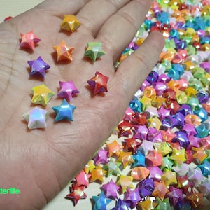 500pcs Assorted Colors Tiny Origami Lucky Stars Hand-folded From 16.5 x 0.8cm Paper Strips. (AV paper series). #FOS-1.